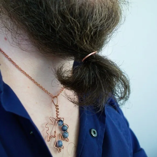 Big Leaf Maple - Sodalite - Copper Necklace