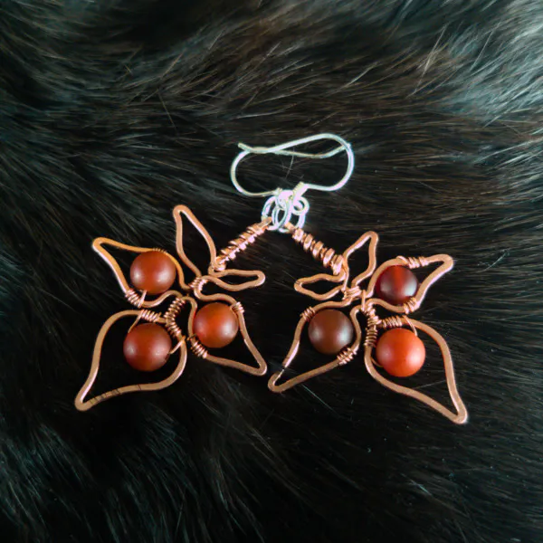 Blackberry Leaf Copper Earrings