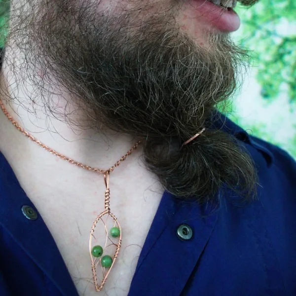 Blackthorn Leaf - Canadian Jade - Copper Necklace