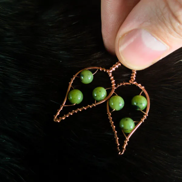 Blackthorn Leaf Copper Earrings