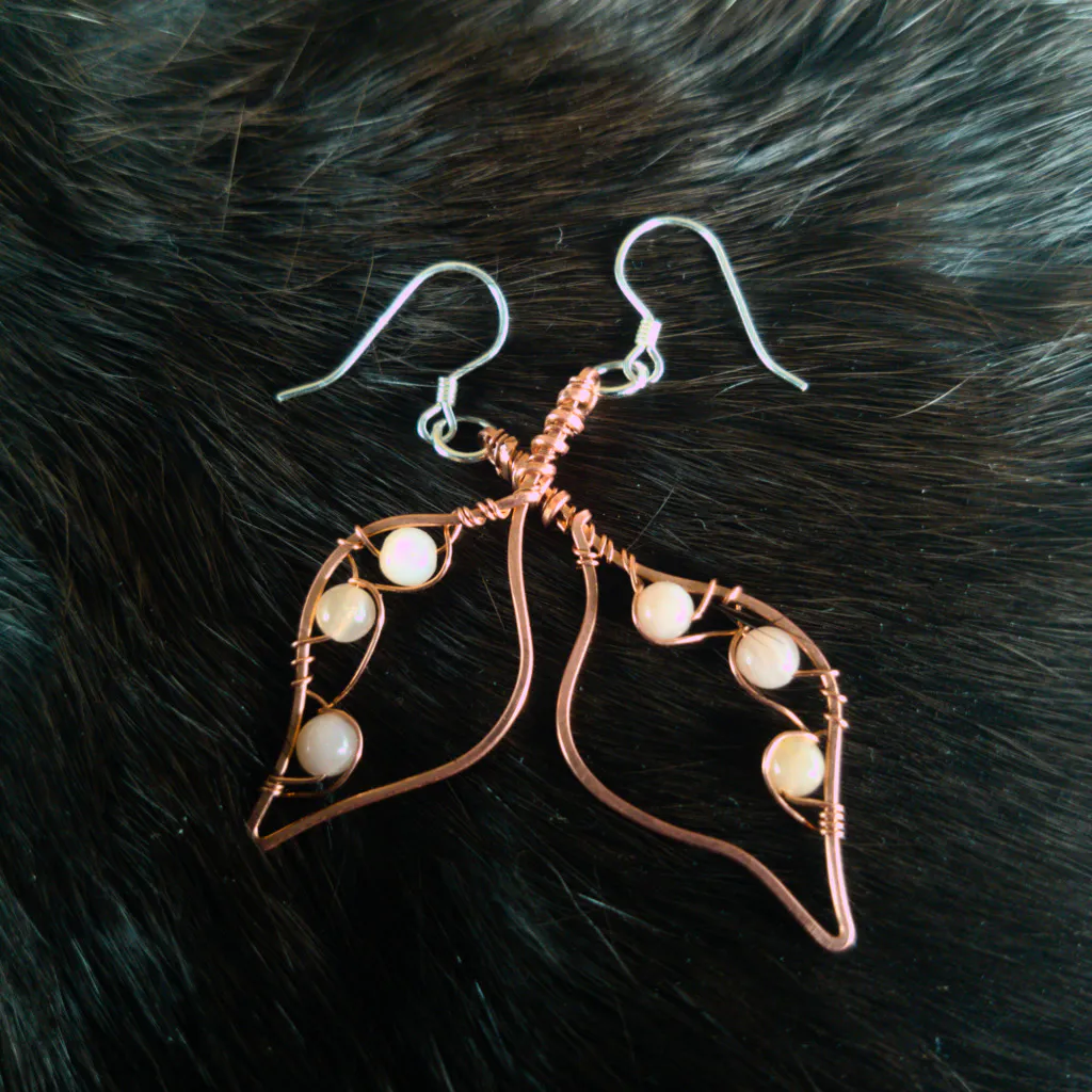 Bodhi Leaf Copper Earrings