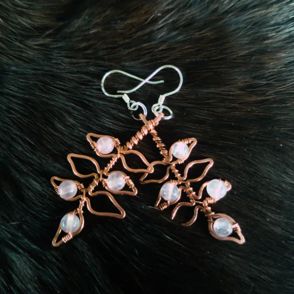 Elder Leaflet Copper Earrings