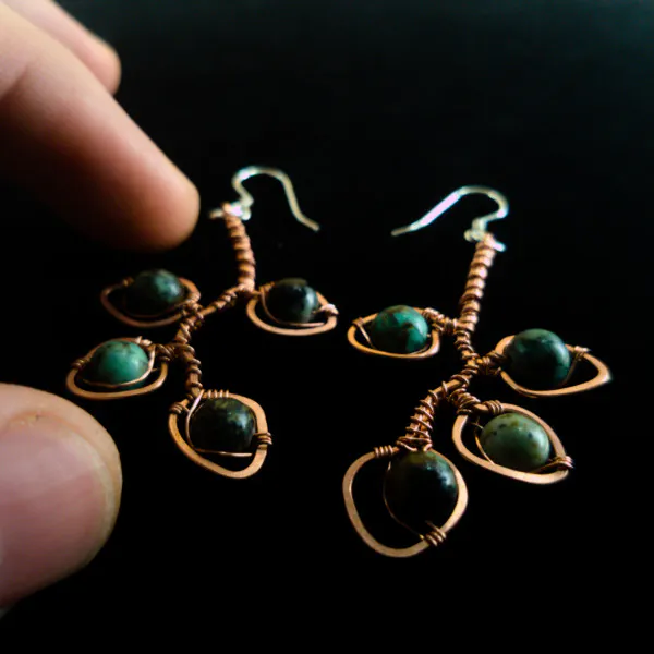 Eucalyptus Leaflet Copper Earrings