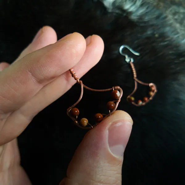 Ginkgo Leaf Copper Earrings