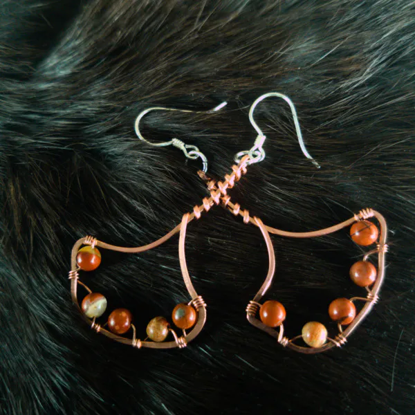 Ginkgo Leaf Copper Earrings