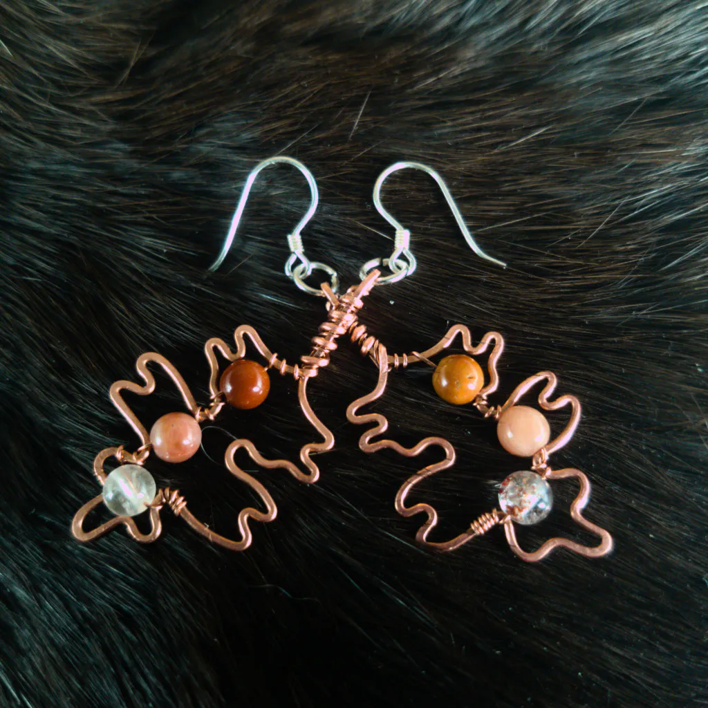 Hawthorn Leaf Copper Earrings