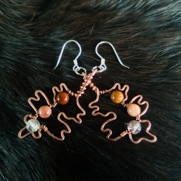 Hawthorn Leaf Copper Earrings