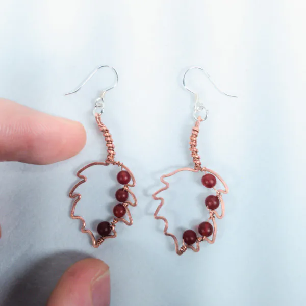 Hazel Leaf Copper Earrings