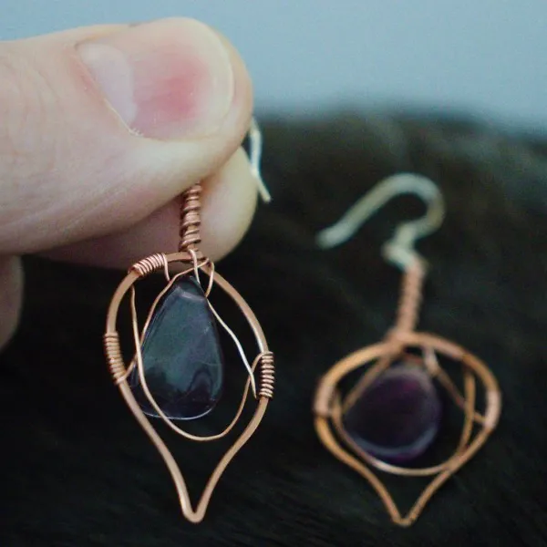 Quaking Aspen Leaf Copper Earrings