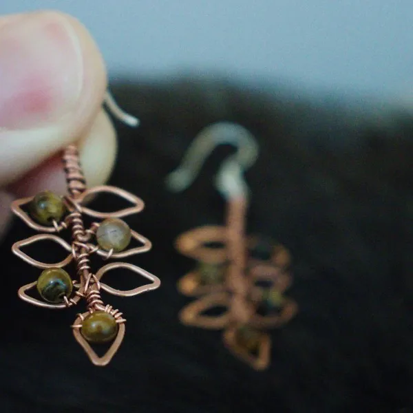 Elder Leaflet Copper Earrings