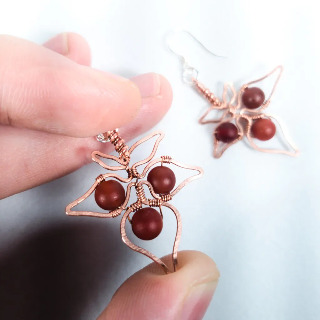 Willow Leaflet - Mixed Rutilated Quartz - Copper Necklace