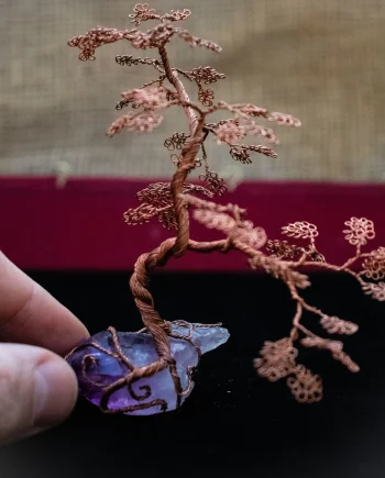 Leaning Copper Bonsai on Amethyst