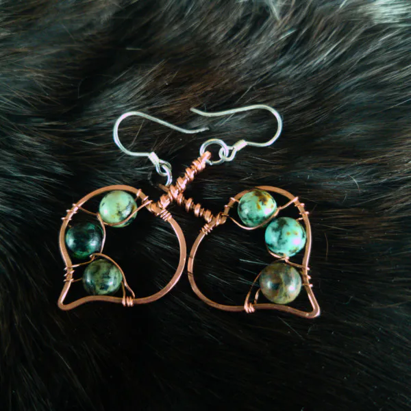 Paper Birch Leaf Copper Earrings