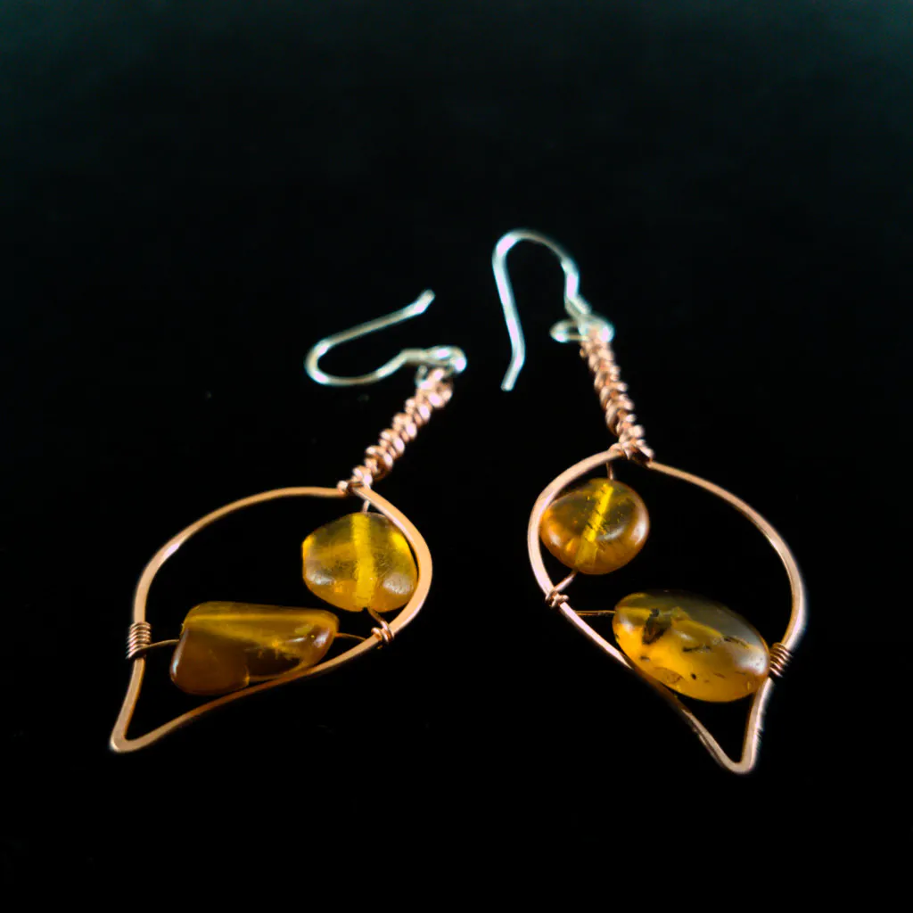 Quaking Aspen Leaf Copper Earrings
