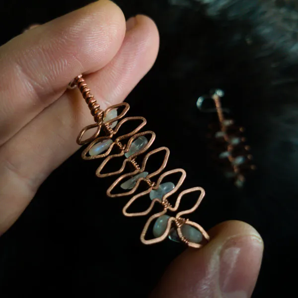 Rowan Leaflet Copper Earrings