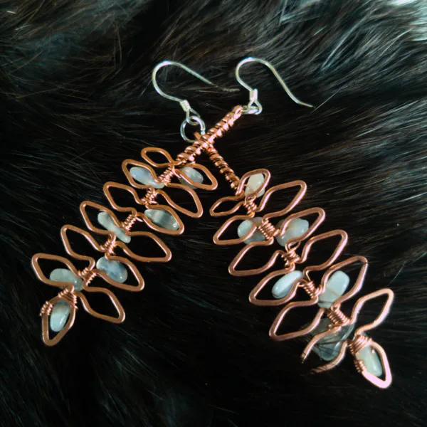 Rowan Leaflet Copper Earrings