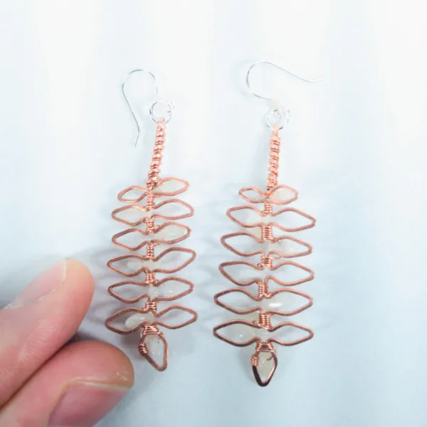 Rowan Leaflet Copper Earrings