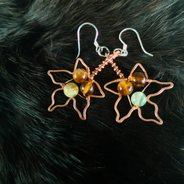 Sugar Maple Leaf Copper Earrings