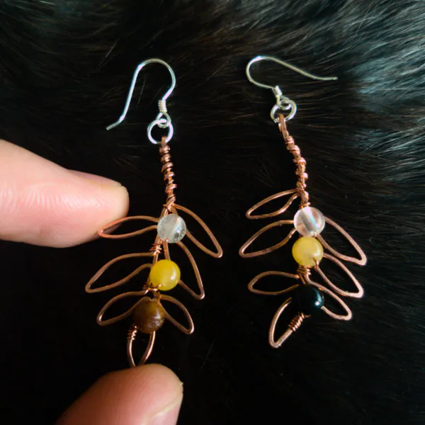 Willow Leaflet Copper Earrings