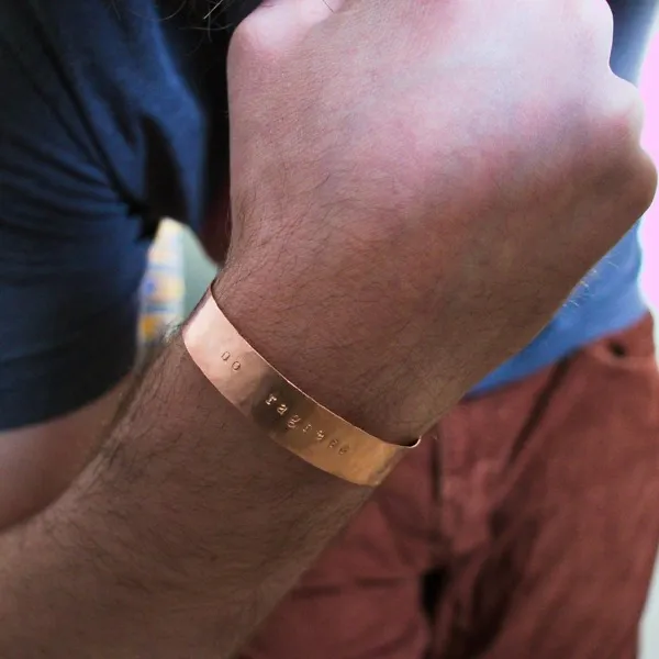 No Ragrets - Custom Stamped Copper Bracelet