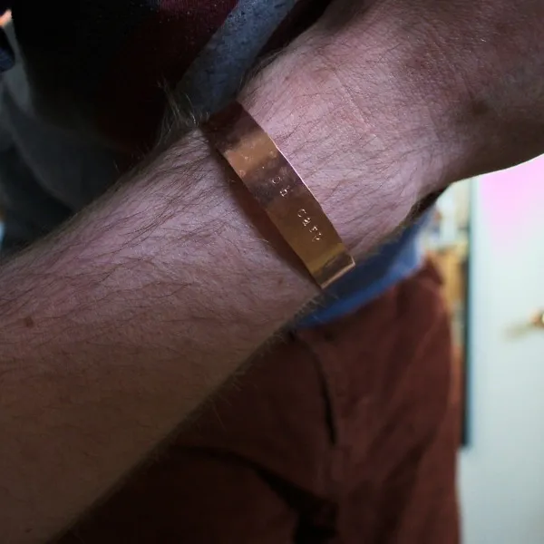 Oh Carp - Custom Stamped Copper Bracelet