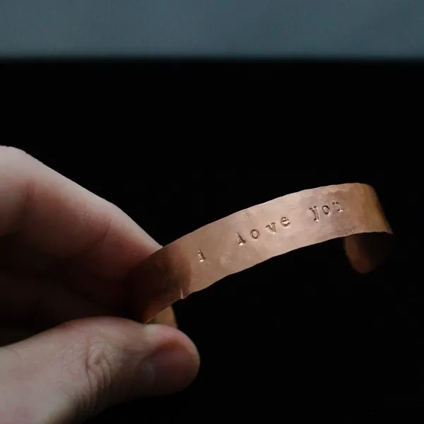 I Love You - Custom Stamped Copper Bracelet