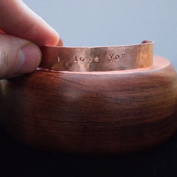 I Love You - Custom Stamped Copper Bracelet