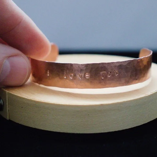 I Love You - Custom Stamped Copper Bracelet