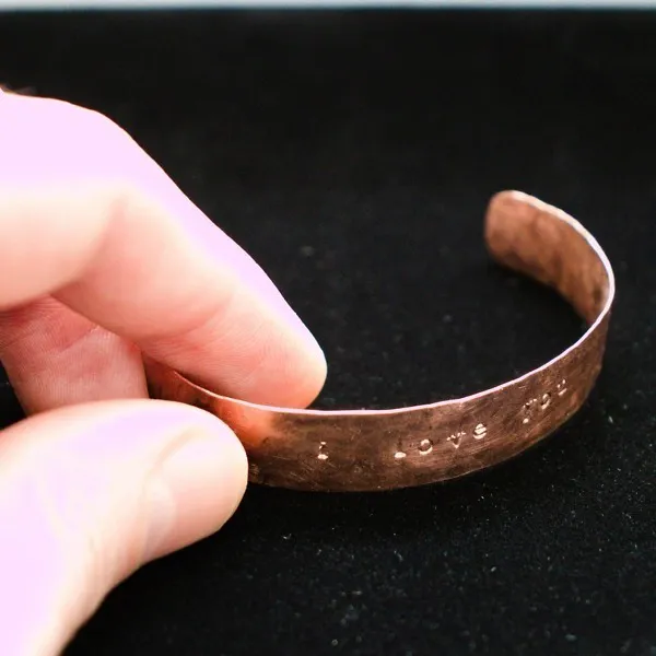 I Love You - Custom Stamped Copper Bracelet