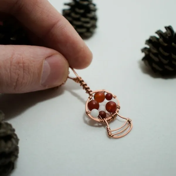 Amanita muscaria Mushroom - Copper Pendant