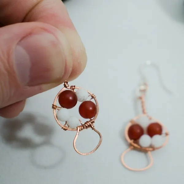 Amanita muscaria Mushroom - Copper Earrings