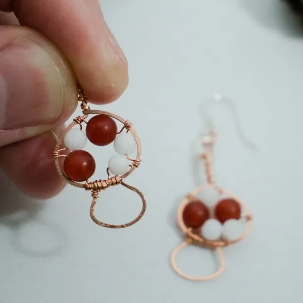 Amanita muscaria Mushroom - Copper Earrings