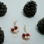 Amanita muscaria Mushroom - Copper Earrings
