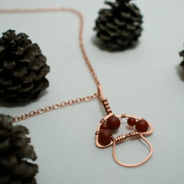 King Bolete Mushroom - Copper Pendant, Oblong