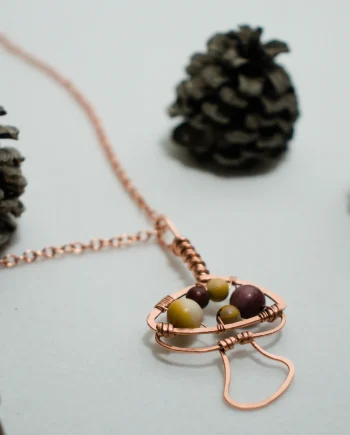 King Bolete Mushroom - Copper Pendant, Capped