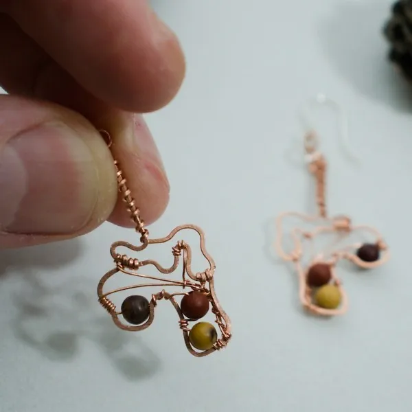 Chanterelle Mushroom - Copper Earrings, Veiled