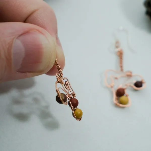 Chanterelle Mushroom - Copper Earrings, Veiled