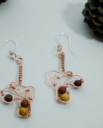 Chanterelle Mushroom - Copper Earrings, Veiled