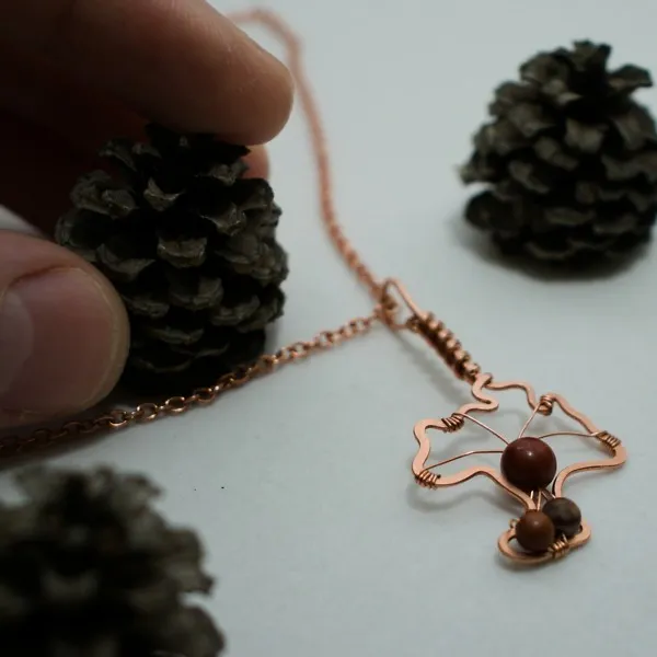 Chanterelle Mushroom - Copper Pendant, Simple