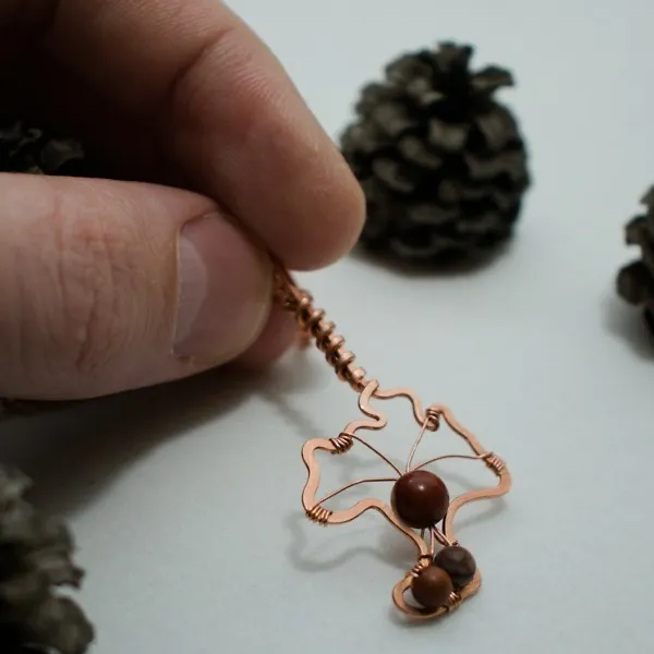 Chanterelle Mushroom - Copper Pendant, Simple