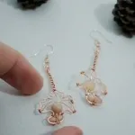 Chanterelle Mushroom - Copper Earrings, Simple