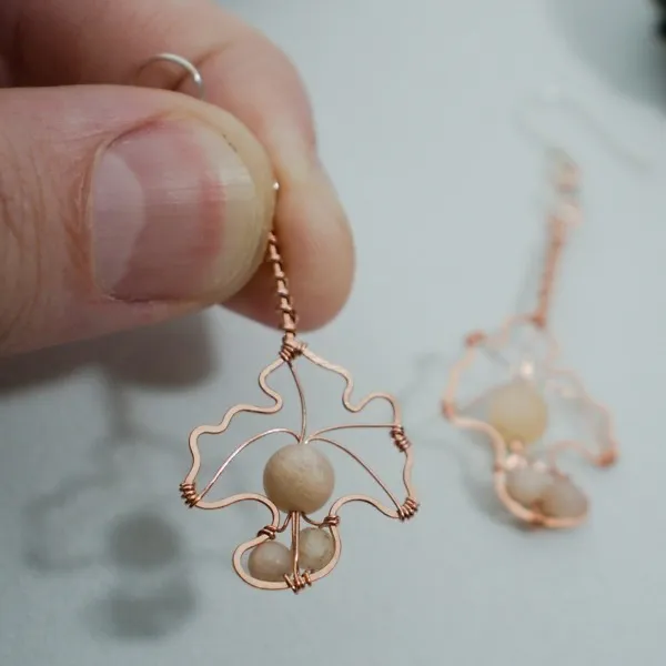 Chanterelle Mushroom - Copper Earrings, Simple