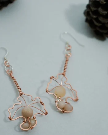 Chanterelle Mushroom - Copper Earrings, Simple