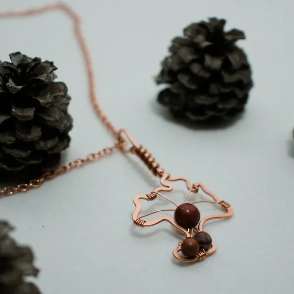 Chanterelle Mushroom - Copper Pendant, Simple