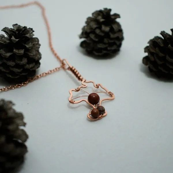 Chanterelle Mushroom - Copper Pendant, Simple