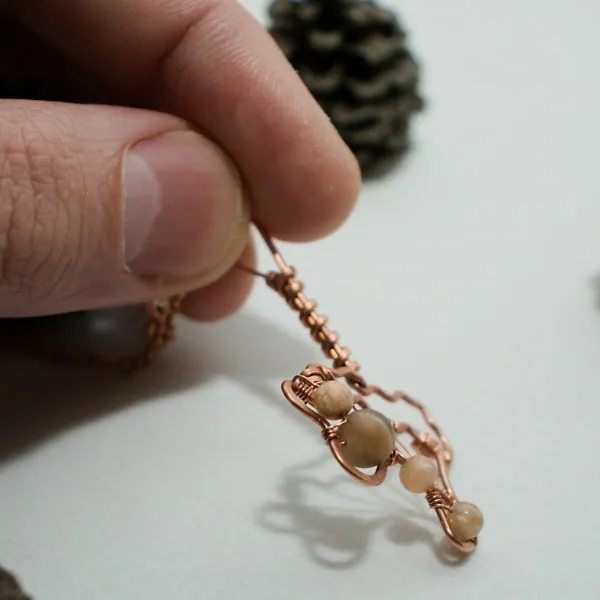 Chanterelle Mushroom - Copper Pendant, Veiled