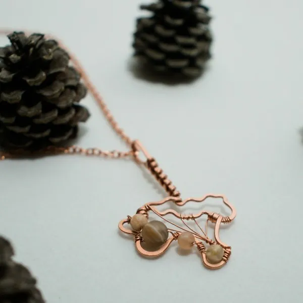 Chanterelle Mushroom - Copper Pendant, Veiled