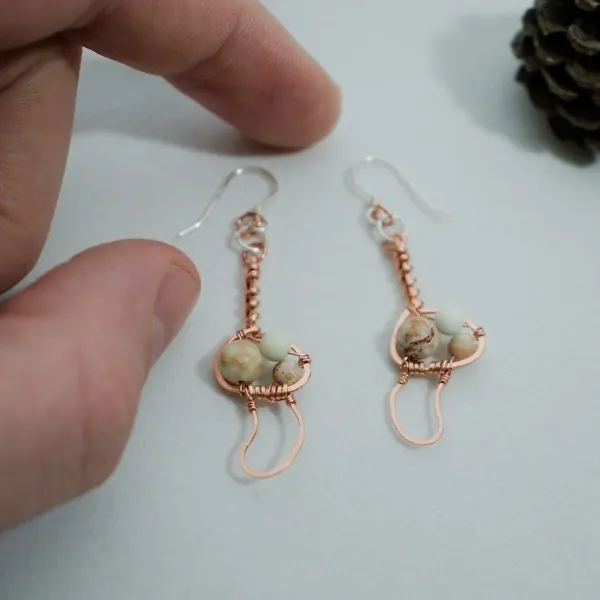 Magic Mushroom - Copper Earrings, Bent