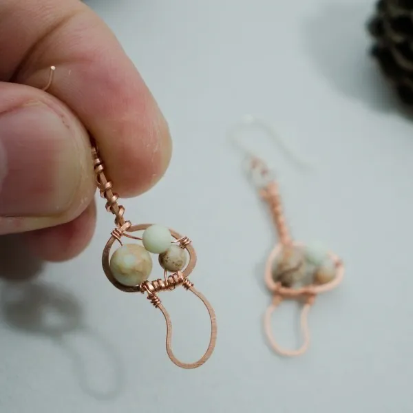 Magic Mushroom - Copper Earrings, Bent