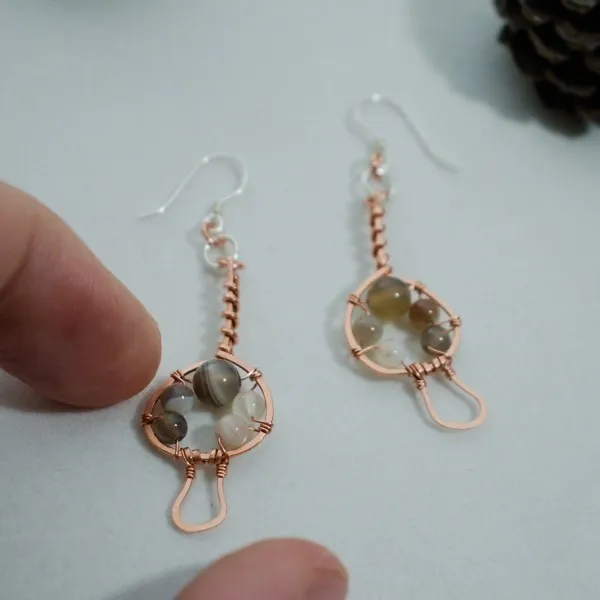 Magic Mushroom - Copper Earrings, Nub